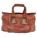Chloe Etel Hand Bag Leather 2way Red Gold Auth BA2528-13