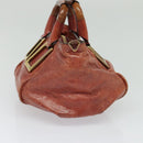 Chloe Etel Hand Bag Leather 2way Red Gold Auth BA2528-3
