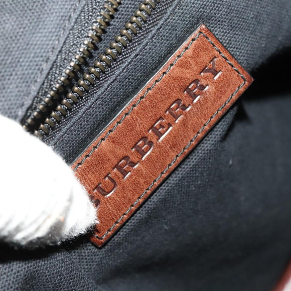 BURBERRY Nova Check Shoulder Bag Canvas Beige Gold Auth BA2533