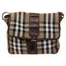 BURBERRY Nova Check Shoulder Bag Canvas Beige Gold Auth BA2533-2