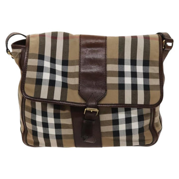 BURBERRY Nova Check Shoulder Bag Canvas Beige Gold Auth BA2533 - 0
