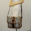 BURBERRY Nova Check Shoulder Bag Canvas Beige Gold Auth BA2533-22