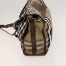 BURBERRY Nova Check Shoulder Bag Canvas Beige Gold Auth BA2533-4