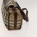BURBERRY Nova Check Shoulder Bag Canvas Beige Gold Auth BA2533-5
