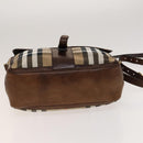 BURBERRY Nova Check Shoulder Bag Canvas Beige Gold Auth BA2533-9