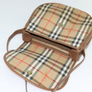 Burberrys Nova Check Shoulder Bag Canvas Beige Gold Auth BA2534-10