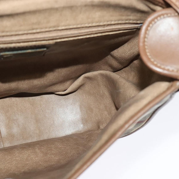 Burberrys Nova Check Shoulder Bag Canvas Beige Gold Auth BA2534