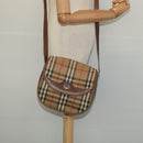 Burberrys Nova Check Shoulder Bag Canvas Beige Gold Auth BA2534-21