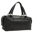 BURBERRY Hand Bag Leather Black Silver Auth BA2537-1