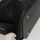 BURBERRY Hand Bag Leather Black Silver Auth BA2537-10