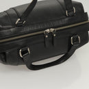 BURBERRY Hand Bag Leather Black Silver Auth BA2537-6