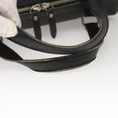 BURBERRY Hand Bag Leather Black Silver Auth BA2537-7