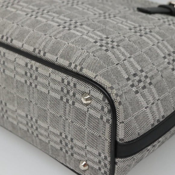 BURBERRY Nova Check Shoulder Bag Canvas Gray Silver Auth BA2538