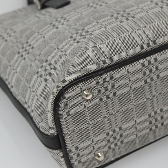 BURBERRY Nova Check Shoulder Bag Canvas Gray Silver Auth BA2538