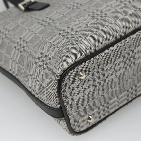 BURBERRY Nova Check Shoulder Bag Canvas Gray Silver Auth BA2538