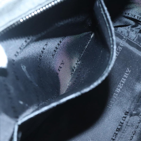 BURBERRY Nova Check Shoulder Bag Canvas Gray Silver Auth BA2538