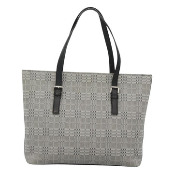 BURBERRY Nova Check Shoulder Bag Canvas Gray Silver Auth BA2538 - 0