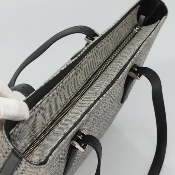 BURBERRY Nova Check Shoulder Bag Canvas Gray Silver Auth BA2538