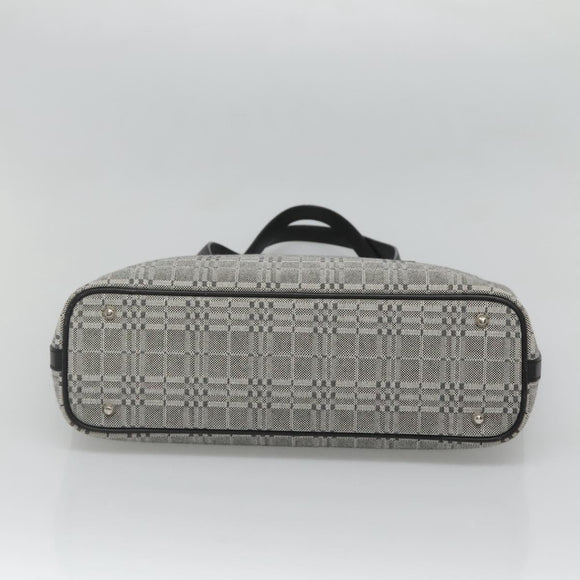 BURBERRY Nova Check Shoulder Bag Canvas Gray Silver Auth BA2538