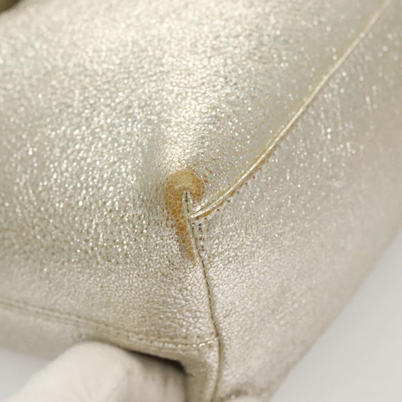 Jimmy Choo Shoulder Bag Leather Gold Silver Auth BA2540