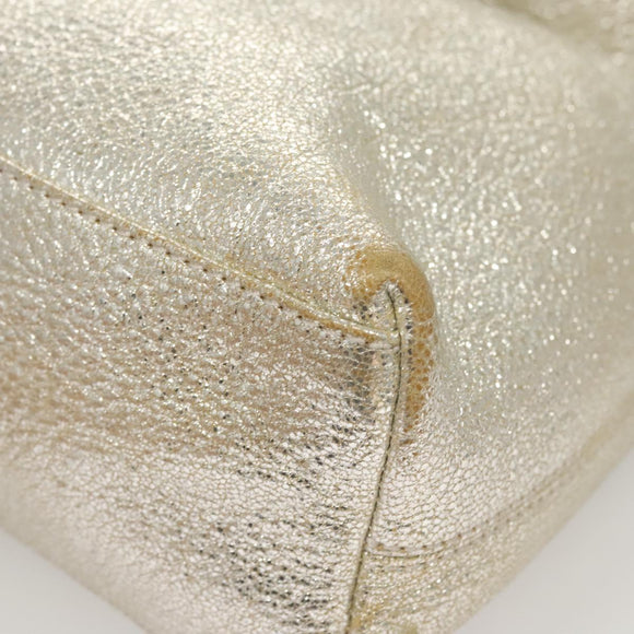 Jimmy Choo Shoulder Bag Leather Gold Silver Auth BA2540