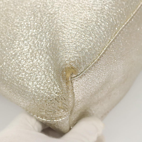 Jimmy Choo Shoulder Bag Leather Gold Silver Auth BA2540