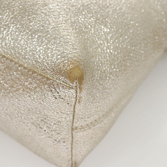 Jimmy Choo Shoulder Bag Leather Gold Silver Auth BA2540