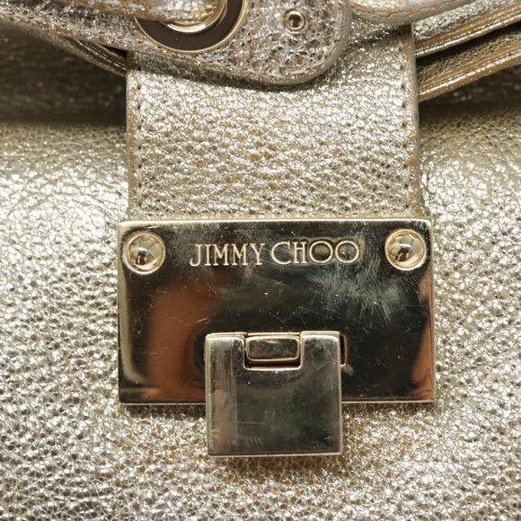 Jimmy Choo Shoulder Bag Leather Gold Silver Auth BA2540