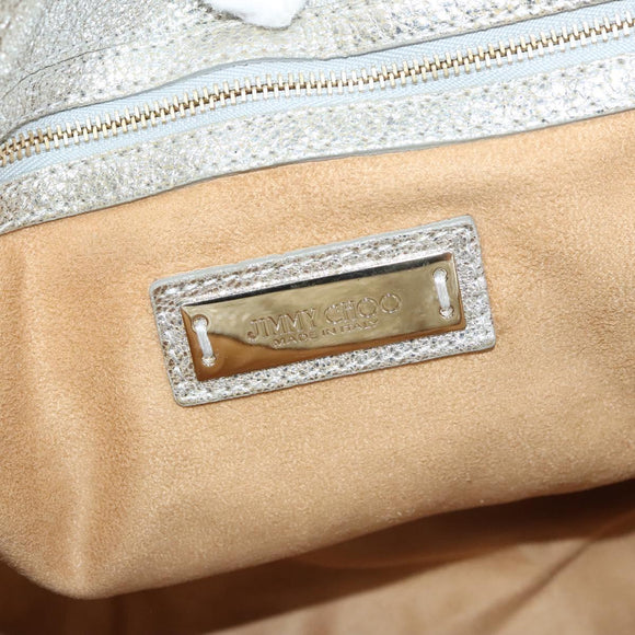 Jimmy Choo Shoulder Bag Leather Gold Silver Auth BA2540