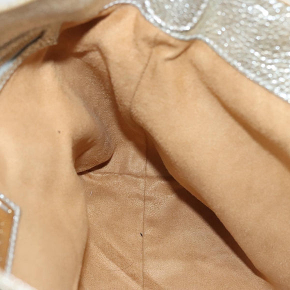 Jimmy Choo Shoulder Bag Leather Gold Silver Auth BA2540