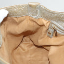 Jimmy Choo Shoulder Bag Leather Gold Silver Auth BA2540-19