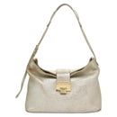 Jimmy Choo Shoulder Bag Leather Gold Silver Auth BA2540-13