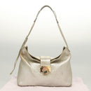 Jimmy Choo Shoulder Bag Leather Gold Silver Auth BA2540-12