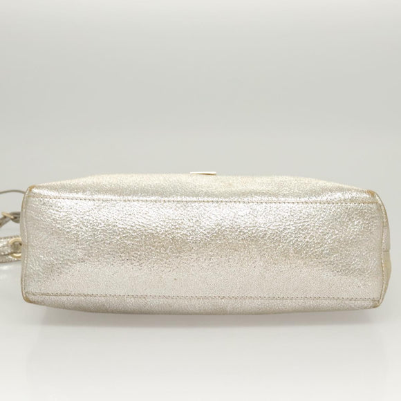 Jimmy Choo Shoulder Bag Leather Gold Silver Auth BA2540