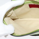 VALENTINO Studs Clutch Bag Leather Gold Light green Auth BA2541-18