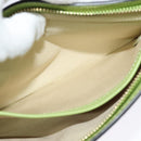 VALENTINO Studs Clutch Bag Leather Gold Light green Auth BA2541-19