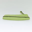 VALENTINO Studs Clutch Bag Leather Gold Light green Auth BA2541-7