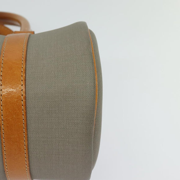 Christian Dior Hand Bag Leather PVC Gray Gold Auth BA2551