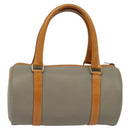 Christian Dior Hand Bag Leather PVC Gray Gold Auth BA2551-2
