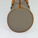 Christian Dior Hand Bag Leather PVC Gray Gold Auth BA2551-4