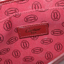 CARTIER Must Line Shoulder Bag Leather Bordeaux Gold Auth BA2553-17