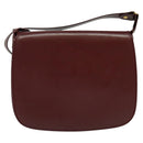 CARTIER Must Line Shoulder Bag Leather Bordeaux Gold Auth BA2553-2