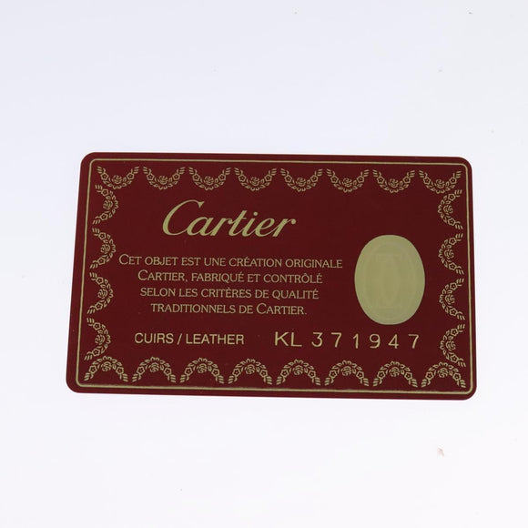 CARTIER Must Line Shoulder Bag Leather Bordeaux Gold Auth BA2553