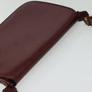 CARTIER Must Line Shoulder Bag Leather Bordeaux Gold Auth BA2553-6