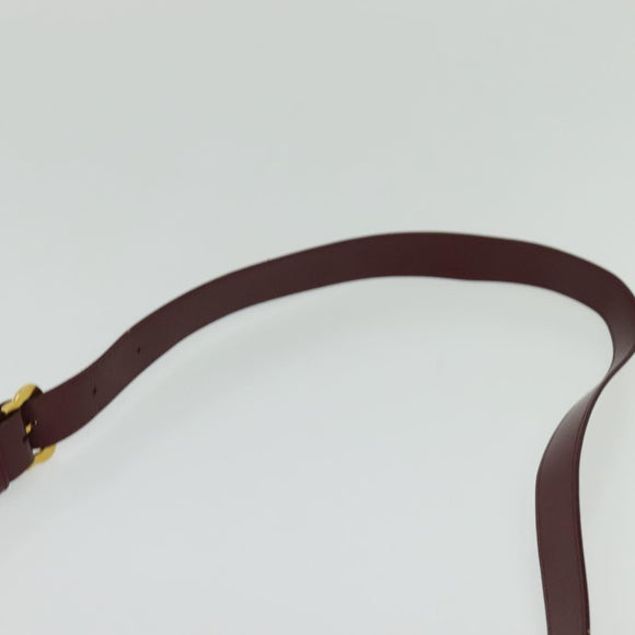 CARTIER Must Line Shoulder Bag Leather Bordeaux Gold Auth BA2553
