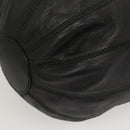 VALENTINO Shoulder Bag Leather Black Gold Auth BA2556-14