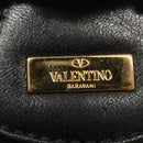 VALENTINO Shoulder Bag Leather Black Gold Auth BA2556-10