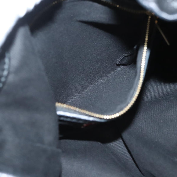 VALENTINO Shoulder Bag Leather Black Gold Auth BA2556