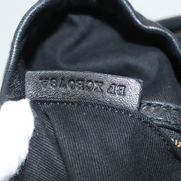 VALENTINO Shoulder Bag Leather Black Gold Auth BA2556