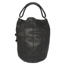 VALENTINO Shoulder Bag Leather Black Gold Auth BA2556-2